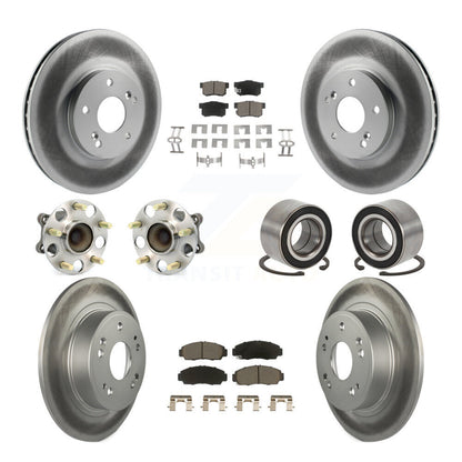 Hub Bearing Coated Disc Brake Rotor & Pad Front Rear Kit (10Pc) For Honda Accord