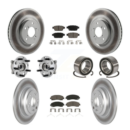 Hub Bearing Coated Brake Rotor Pads Front Rear Kit (10Pc) For 09-13 Acura TL AWD
