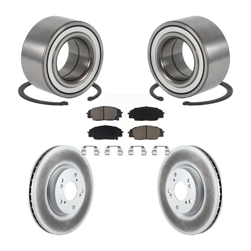 Wheel Bearing Coated Brake Rotor & Pads Front Kit For 2002-2006 Acura RSX Type-S