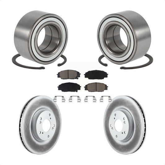 Wheel Bearing Coated Brake Rotor & Pads Front Kit For 2002-2006 Acura RSX Type-S
