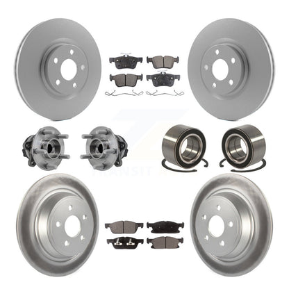 Hub Bearing Coated Brake Rotor Pads Front Rear Kit (10Pc) For 2015 Ford Edge FWD