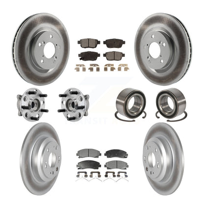 Hub Bearing Coated Brake Rotor Pads Front Rear Kit (10Pc) For 09-13 Acura TL AWD