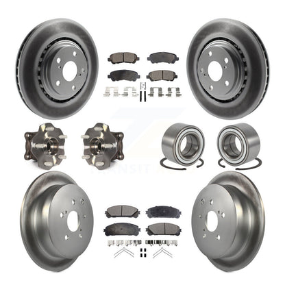 Hub Bearing Coated Brake Rotor & Pad Front Rear Kit (10Pc) For Toyota Highlander