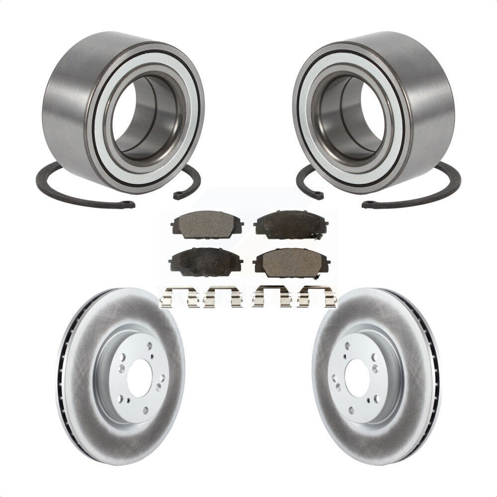 Wheel Bearing Coated Brake Rotor & Pads Front Kit For 2002-2006 Acura RSX Type-S