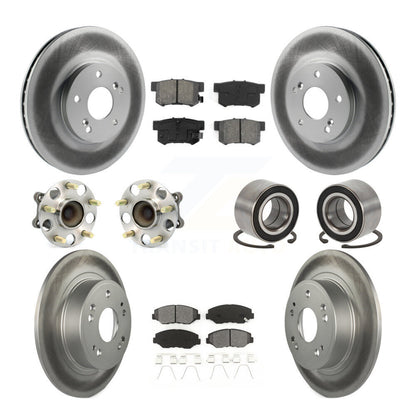 Hub Bearing Coated Disc Brake Rotor & Pad Front Rear Kit (10Pc) For Honda Accord