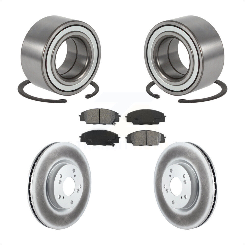 Wheel Bearing Coated Brake Rotor & Pads Front Kit For 2002-2006 Acura RSX Type-S