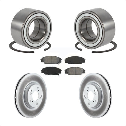 Wheel Bearing Coated Brake Rotor & Pads Front Kit For 2002-2006 Acura RSX Type-S