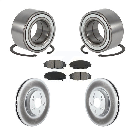 Wheel Bearing Coated Brake Rotor & Pads Front Kit For 2002-2006 Acura RSX Type-S