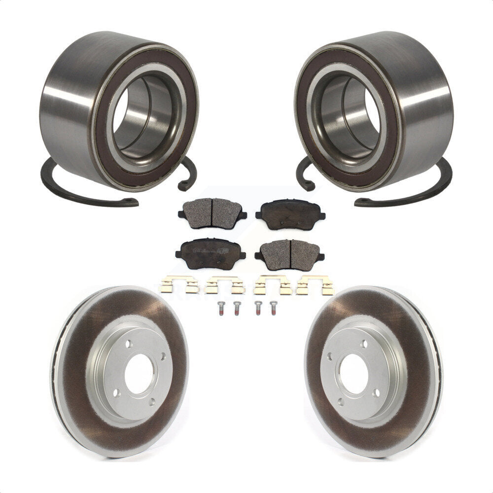 Wheel Bearing Coated Disc Brake Rotor Pad Front Kit For 2014-2019 Ford Fiesta ST