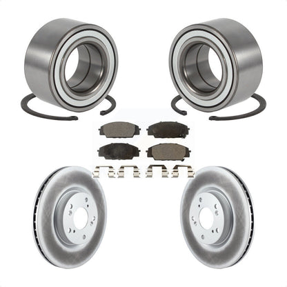 Wheel Bearing Coated Brake Rotor & Pads Front Kit For 2002-2006 Acura RSX Type-S