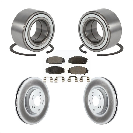 Wheel Bearing Coated Brake Rotor & Pads Front Kit For 2002-2006 Acura RSX Type-S