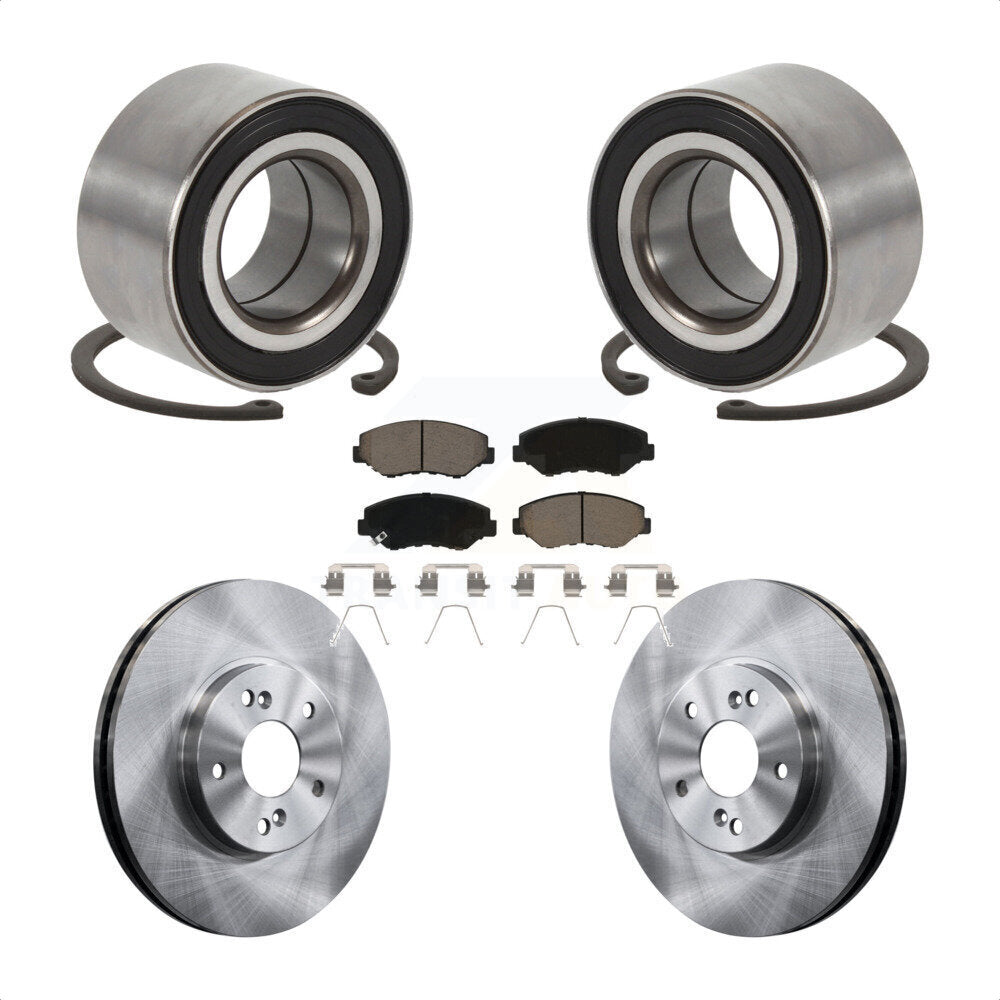 Wheel Bearing Brake Rotor & Pad Front Kit For 2005 Honda Accord Hybrid with 3.0L