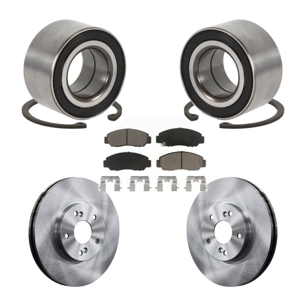 Wheel Bearing Disc Brake Rotors And Ceramic Pads Front Kit For Honda Accord