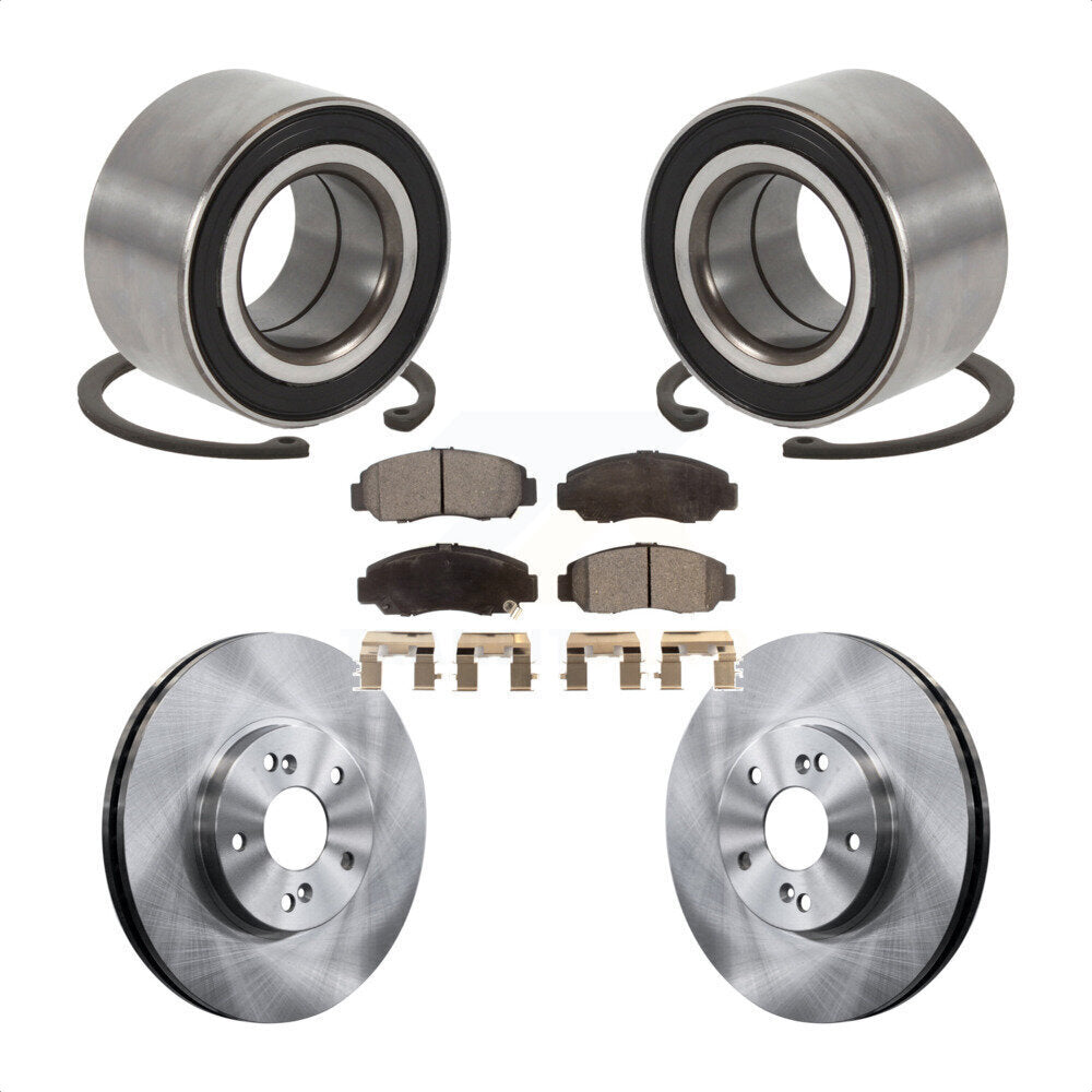 Wheel Bearing Disc Brake Rotor And Semi-Metallic Pads Front Kit For Honda Accord