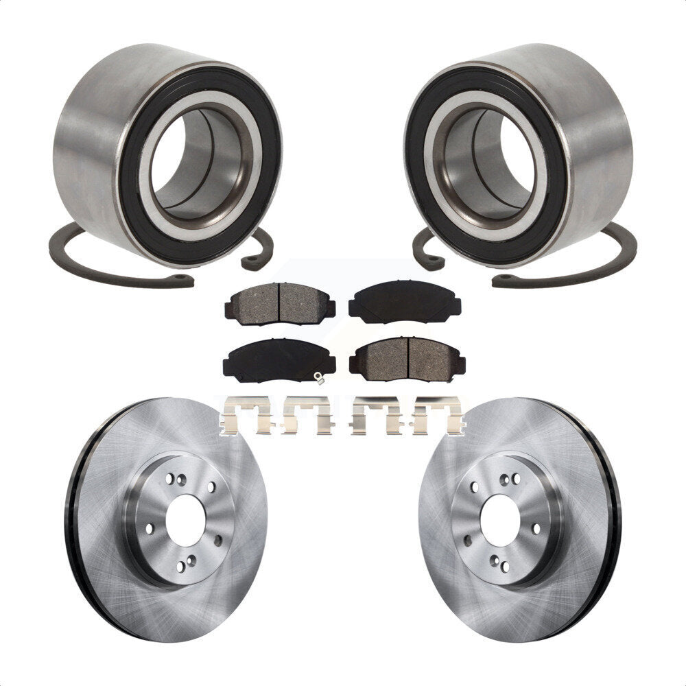 Wheel Bearing Disc Brake Rotor And Semi-Metallic Pads Front Kit For Honda Accord
