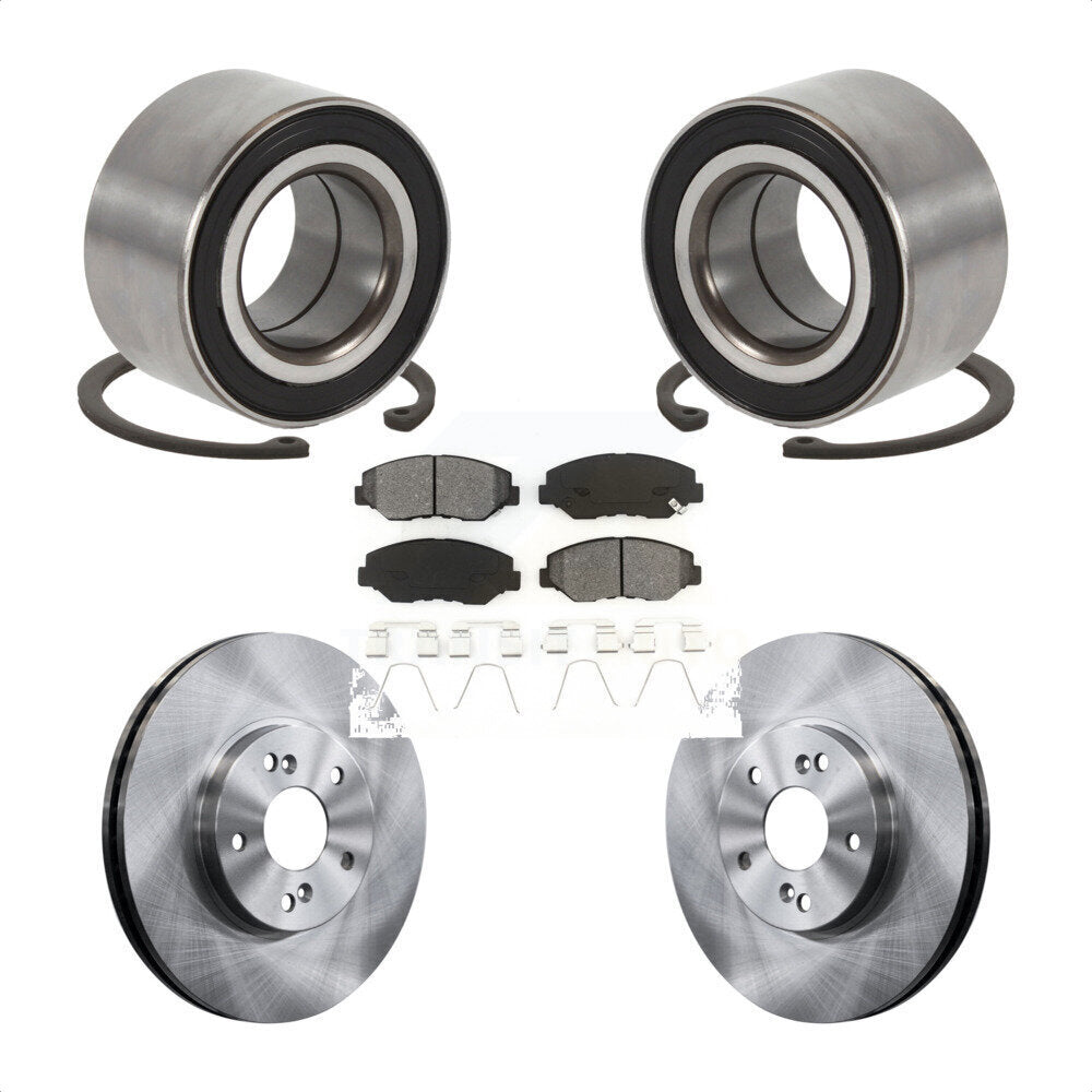 Wheel Bearing Brake Rotor & Pad Front Kit For 2005 Honda Accord Hybrid with 3.0L
