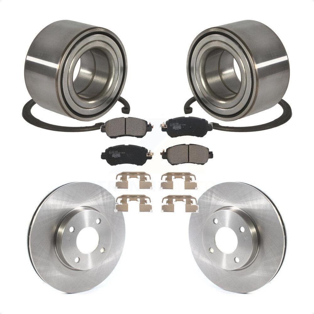 Wheel Bearing Disc Brake Rotor And Ceramic Pads Front Kit For Nissan Kicks Versa