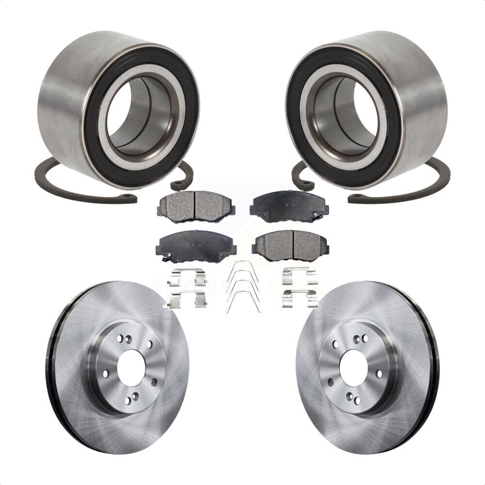 Wheel Bearing Brake Rotor & Pad Front Kit For 2005 Honda Accord Hybrid with 3.0L