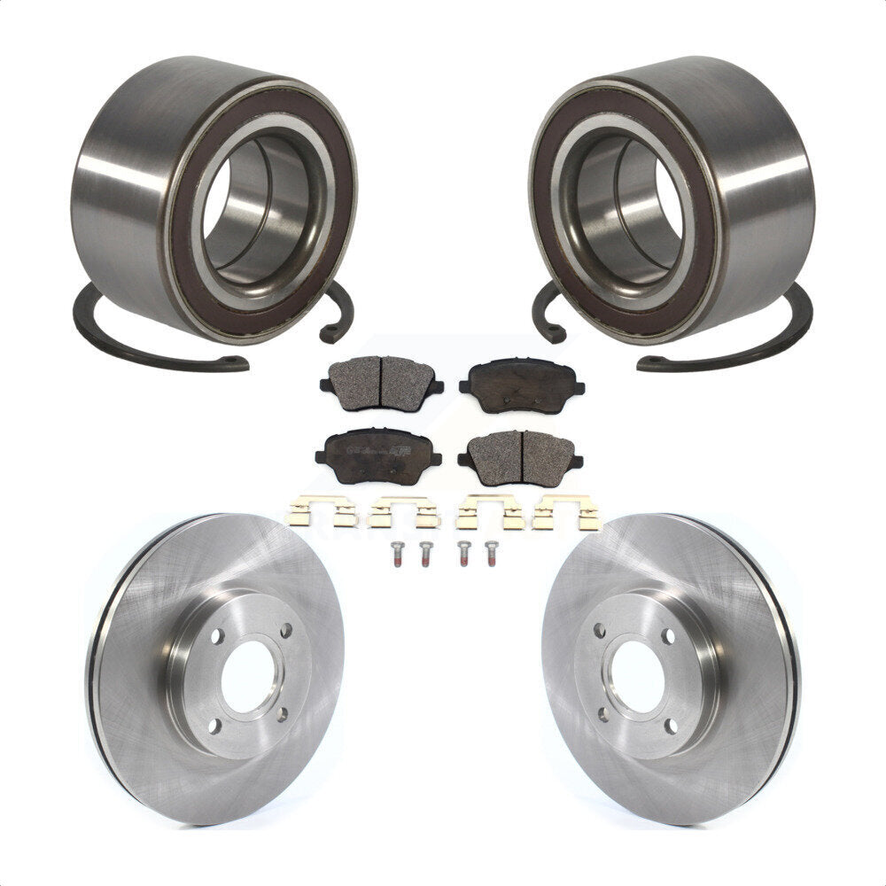 Wheel Bearing Disc Brake Rotors And Pads Front Kit For 2014-2019 Ford Fiesta ST