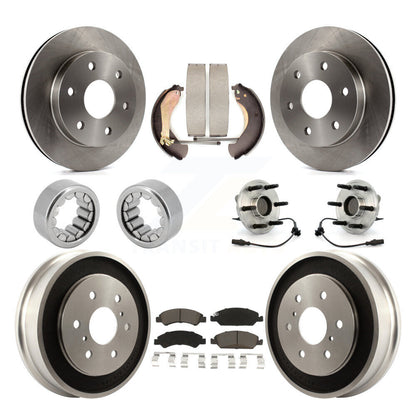 Hub Bearing Disc Brake Rotor Pads Shoe Front Rear Kit (10Pc) For GMC Sierra 1500