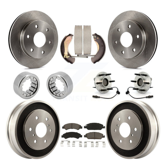 Hub Bearing Disc Brake Rotor Pads Shoe Front Rear Kit (10Pc) For GMC Sierra 1500