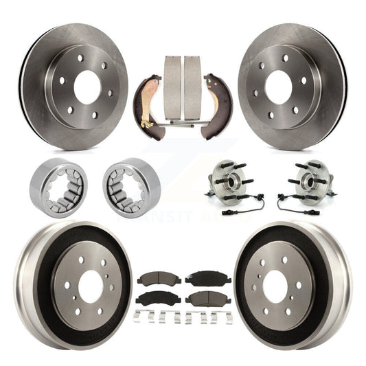 Hub Bearing Disc Brake Rotor Pads Shoe Front Rear Kit (10Pc) For GMC Sierra 1500