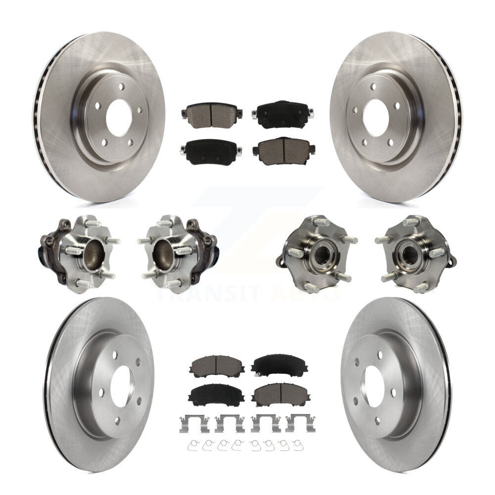 Hub Bearings Disc Brake Rotors And Pads Front Rear Kit (10Pc) For Nissan Rogue