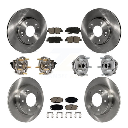 Hub Bearing Disc Brake Rotor And Ceramic Pads Front Rear Kit (10Pc) For Kia Soul