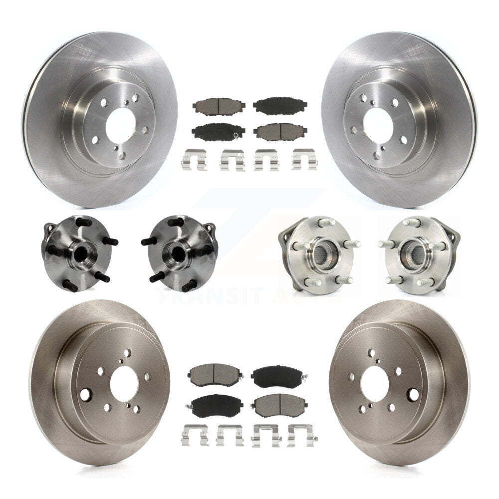 Hub Bearings Disc Brake Rotors And Pads Front Rear Kit (10Pc) For Subaru Impreza