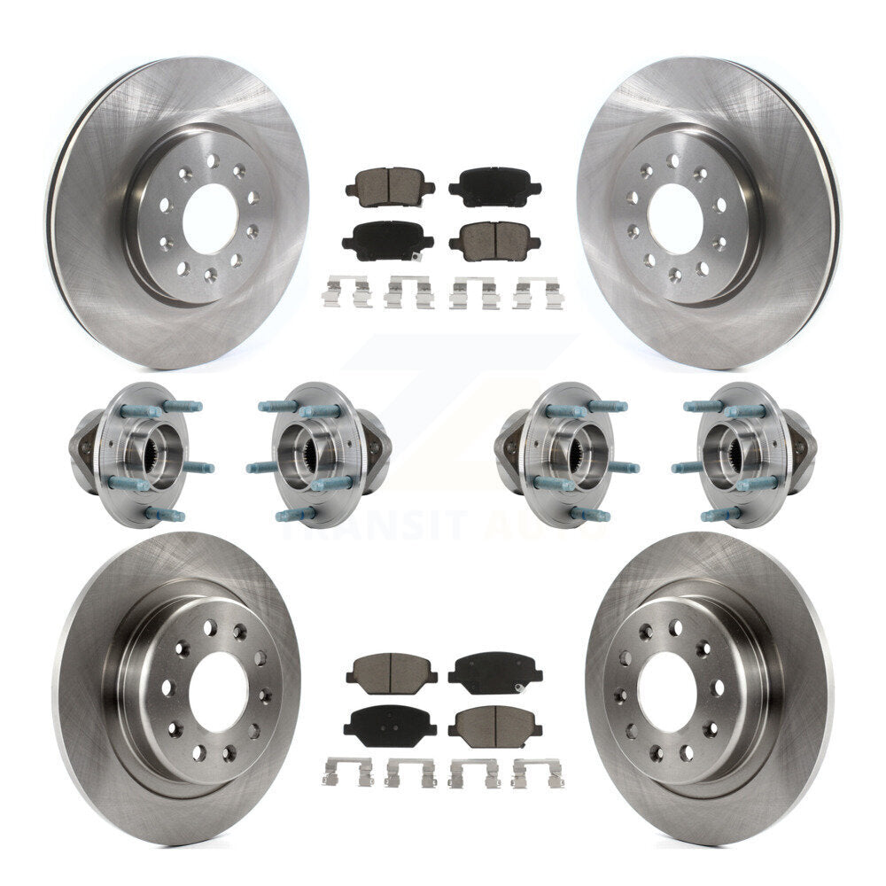 Hub Bearing Disc Brake Rotor Pad Front Rear Kit (10Pc) For Chevrolet Equinox GMC