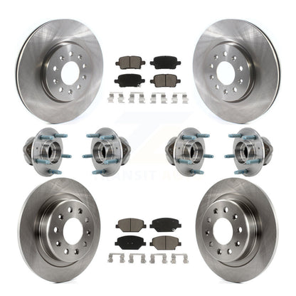 Hub Bearing Disc Brake Rotor Pad Front Rear Kit (10Pc) For Chevrolet Equinox GMC