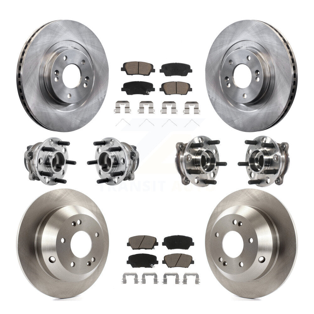 Hub Bearing Brake Rotor Pads Front Rear Kit (10Pc) For 2016-2020 Kia Sorento FWD