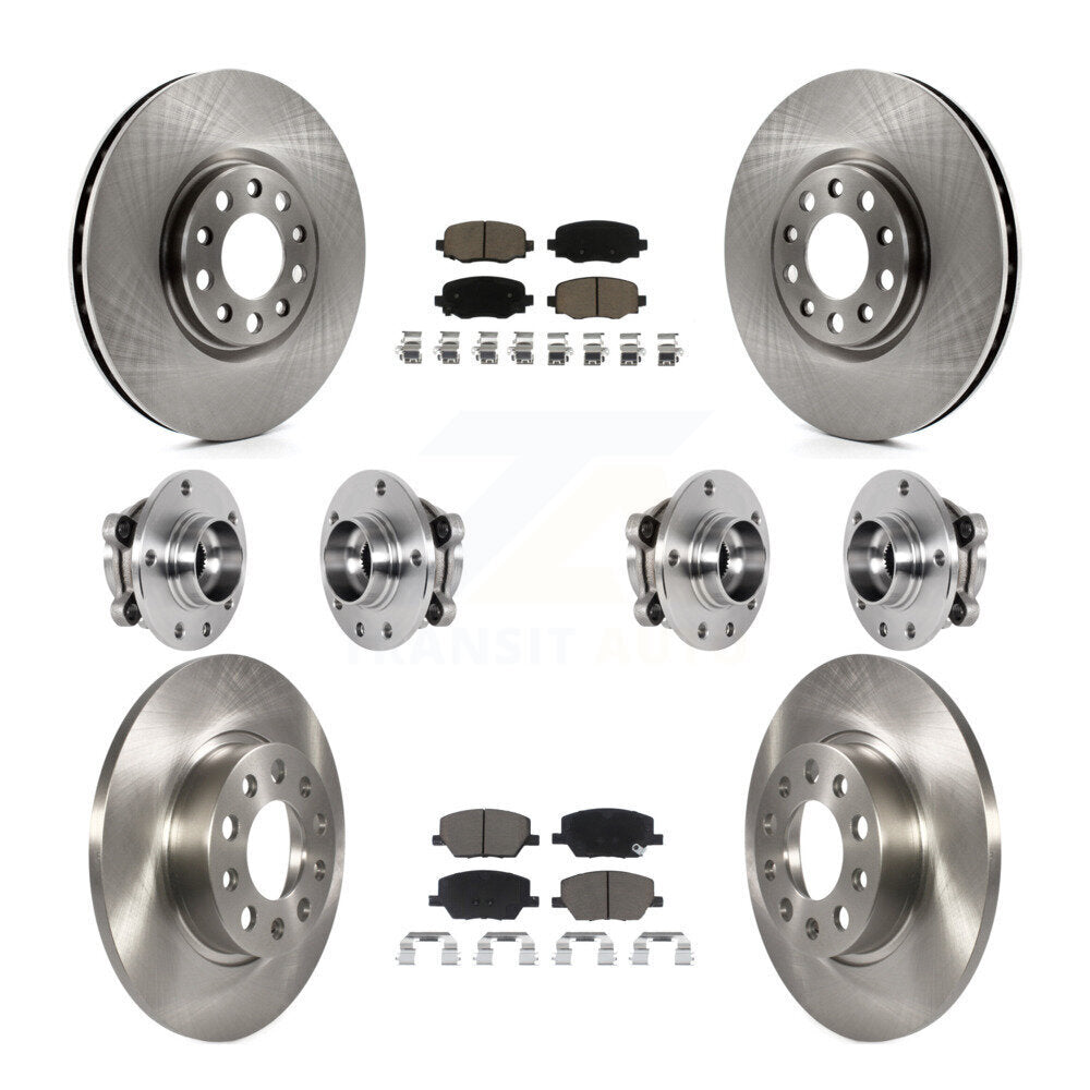 Hub Bearing Brake Rotor & Pads Front Rear Kit (10Pc) For Jeep Renegade Fiat 500X