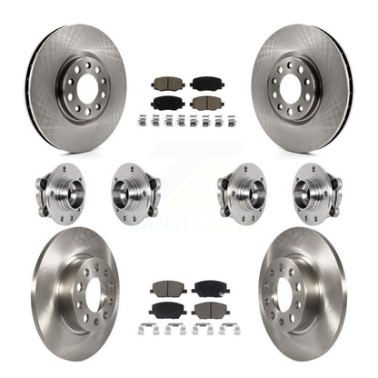 Hub Bearing Brake Rotor & Pads Front Rear Kit (10Pc) For Jeep Renegade Fiat 500X