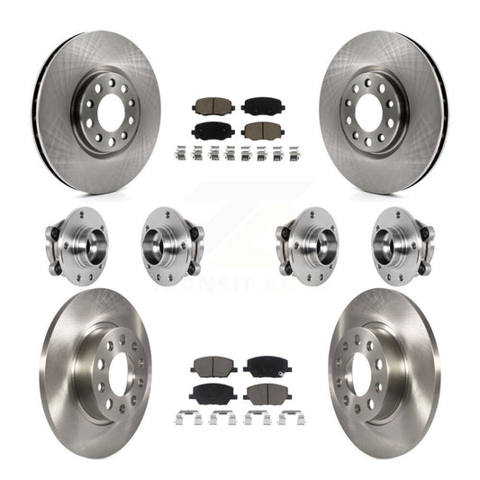 Hub Bearing Brake Rotor & Pads Front Rear Kit (10Pc) For Jeep Renegade Fiat 500X