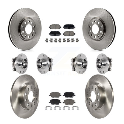 Hub Bearing Disc Brake Rotor And Pads Front Rear Kit (10Pc) For Jeep Compass AWD