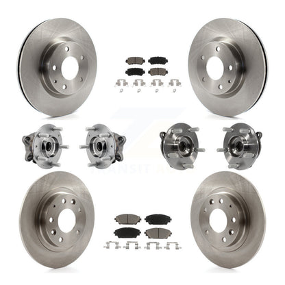 Hub Bearing Brake Rotor & Pad Front Rear Kit (10Pc) For 2016-2018 Mazda CX-3 AWD