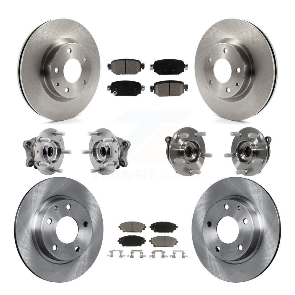 Hub Bearing Brake Rotor & Pad Front Rear Kit (10Pc) For 2019-2021 Mazda CX-3 AWD