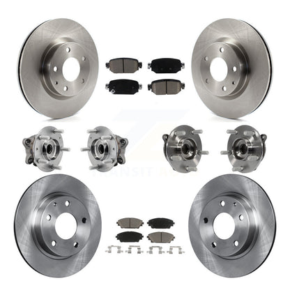 Hub Bearing Brake Rotor & Pad Front Rear Kit (10Pc) For 2019-2021 Mazda CX-3 AWD