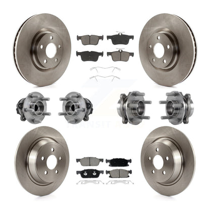 Hub Bearing Brake Rotor & Pads Front Rear Kit (10Pc) For Lincoln Continental FWD