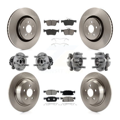Hub Bearing Brake Rotor & Pads Front Rear Kit (10Pc) For Lincoln Continental FWD