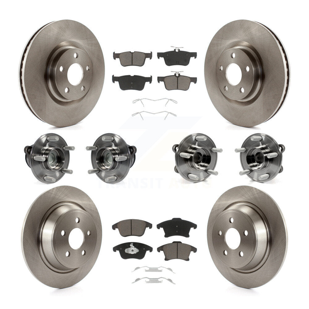 Hub Bearing Brake Rotor & Pads Front Rear Kit (10Pc) For Ford SSV Plug-In Hybrid