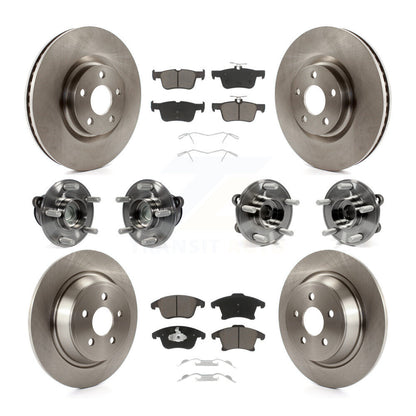 Hub Bearing Brake Rotor & Pads Front Rear Kit (10Pc) For Ford SSV Plug-In Hybrid