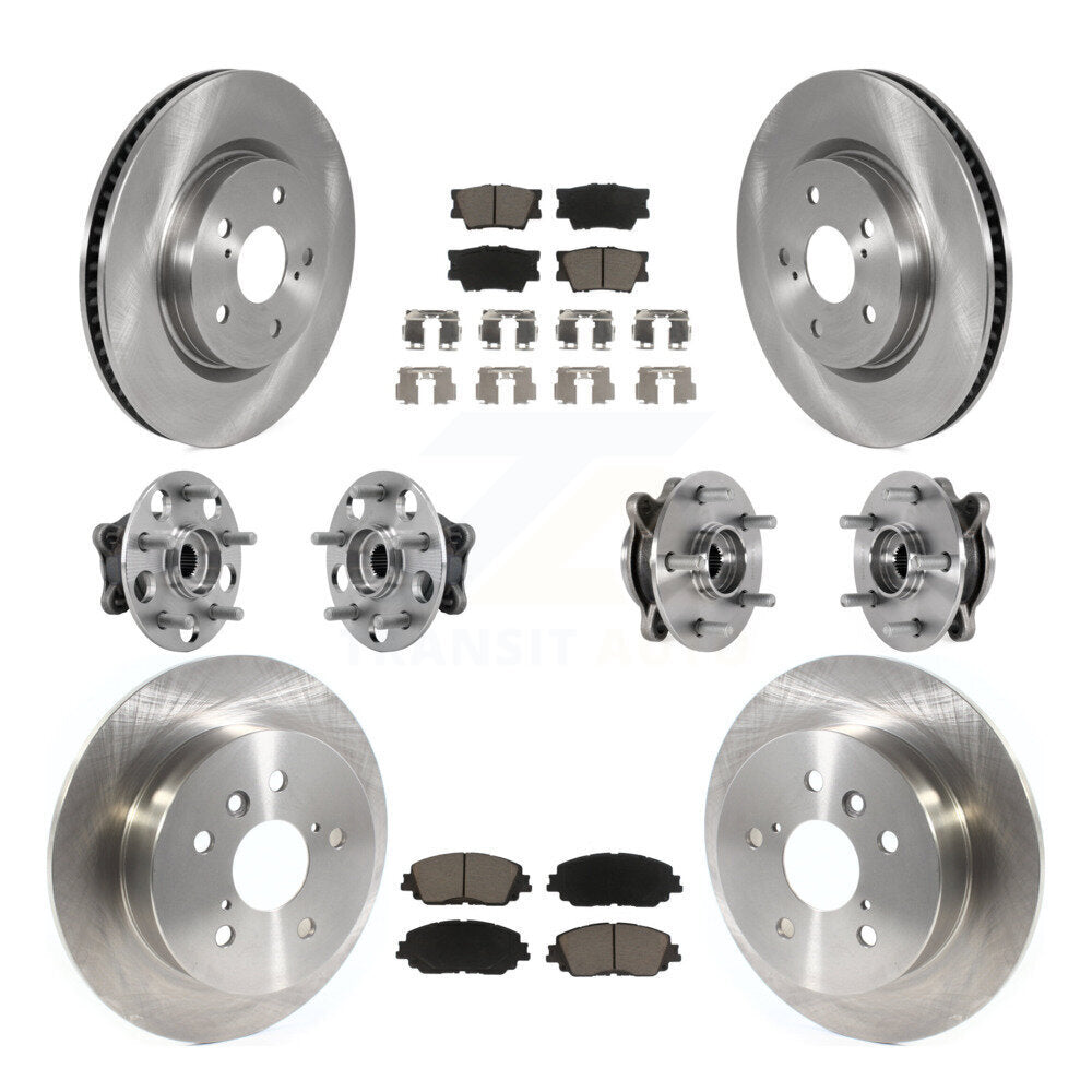 Hub Bearings Disc Brake Rotors And Pads Front Rear Kit (10Pc) For Toyota Camry