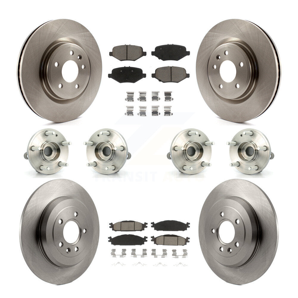 Hub Bearings Disc Brake Rotors And Pads Front Rear Kit (10Pc) For Ford Explorer
