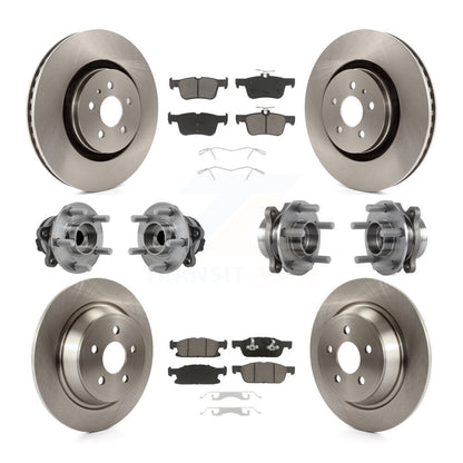 Hub Bearing Brake Rotor Pad Front Rear Kit (10Pc) For Ford Edge Lincoln Nautilus