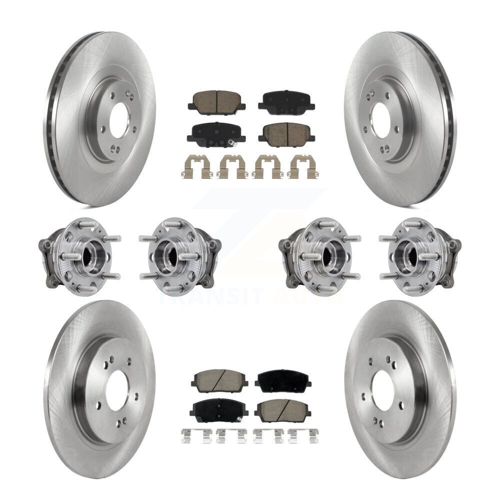 Hub Bearing Brake Rotor & Pad Front Rear Kit (10Pc) For Hyundai Palisade Kia AWD