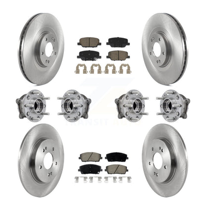 Hub Bearing Brake Rotor & Pad Front Rear Kit (10Pc) For Hyundai Palisade Kia AWD