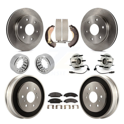 Hub Bearing Disc Brake Rotor Pads Shoe Front Rear Kit (10Pc) For GMC Sierra 1500