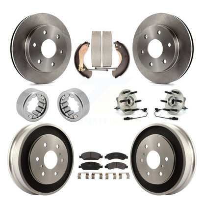 Hub Bearing Disc Brake Rotor Pads Shoe Front Rear Kit (10Pc) For GMC Sierra 1500